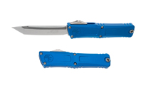 Microtech Combat Troodon Gen III AUTO OTF M390 Tanto Stonewashed Blue Aluminum Handles 1144-10BL